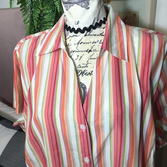 ❤️ Plus Size Style&Co - V Neck button down blouse - Picture 1 of 5